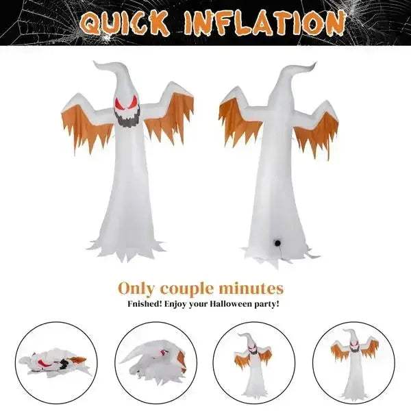 Giant Ghost Inflatable Halloween Decoration With Flashing LED Eyes - ToylandEU