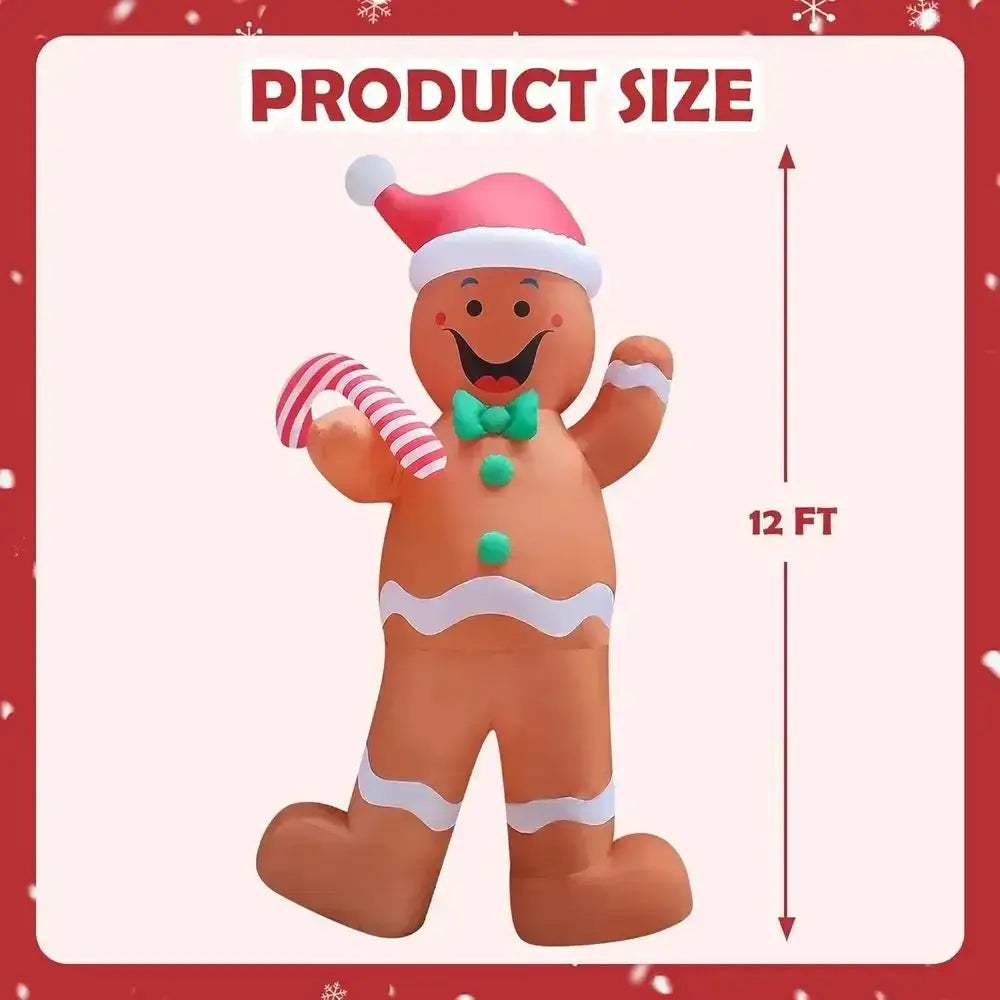 Giant Gingerbread Man Inflatable Christmas Outdoor Decor - ToylandEU