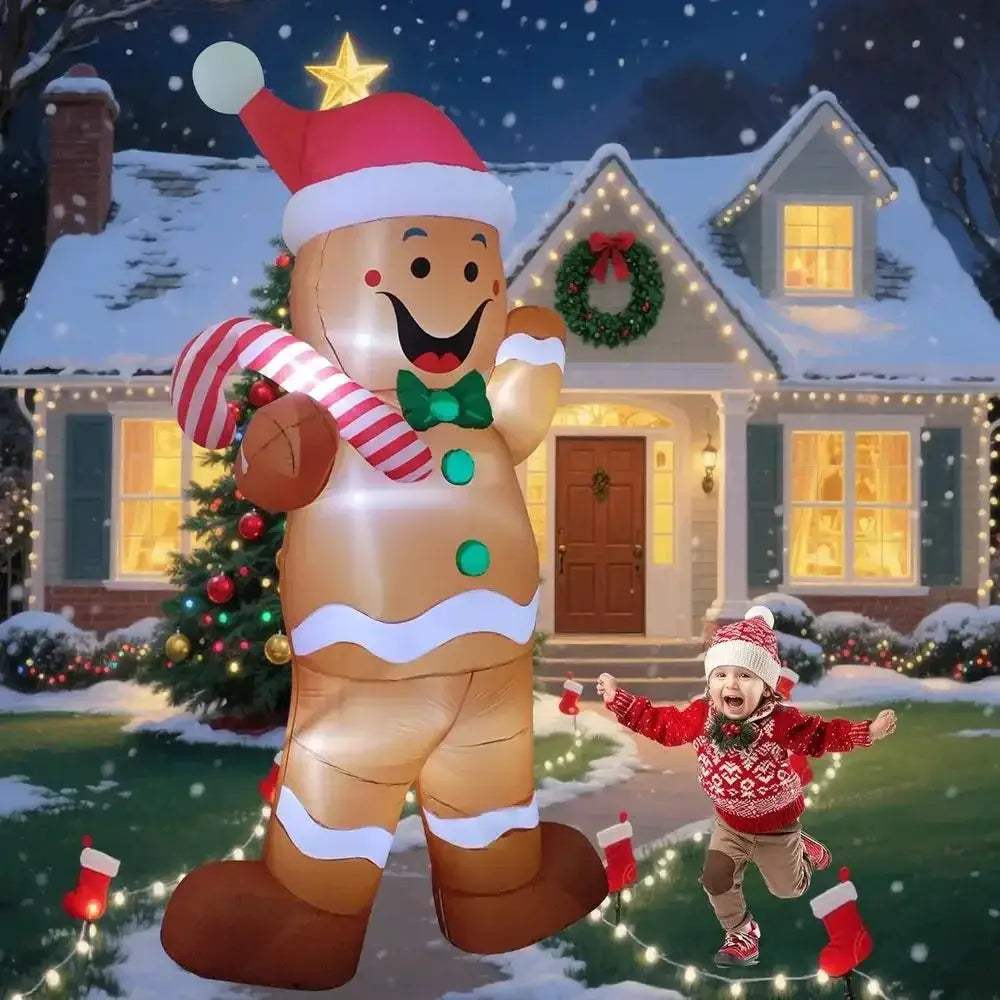 Giant Gingerbread Man Inflatable Christmas Outdoor Decor - ToylandEU