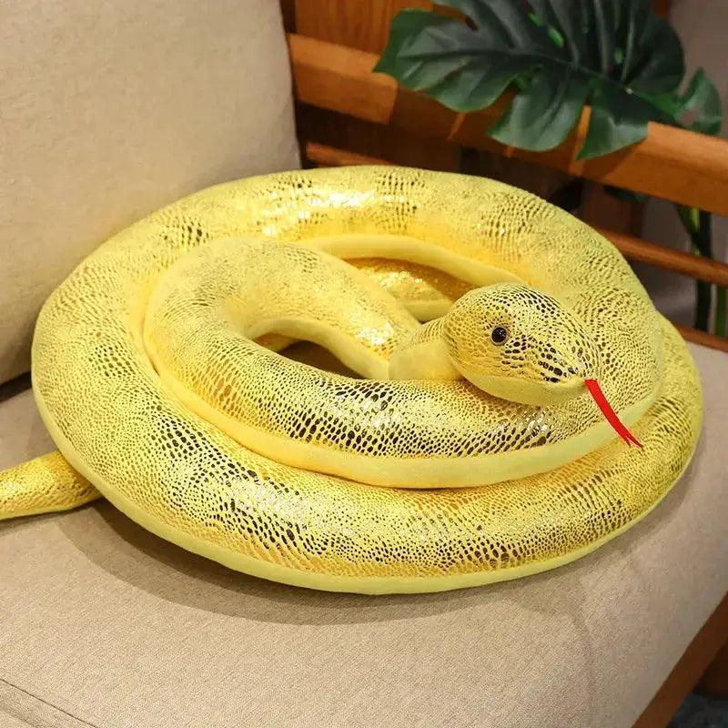 Giant Golden Python Plush Toy For Kids Ultra Soft -  ToylandEU™