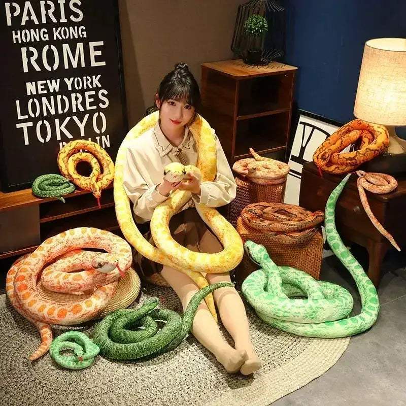 Giant Golden Python Plush Toy Pillow For Home Decor - ToylandEU