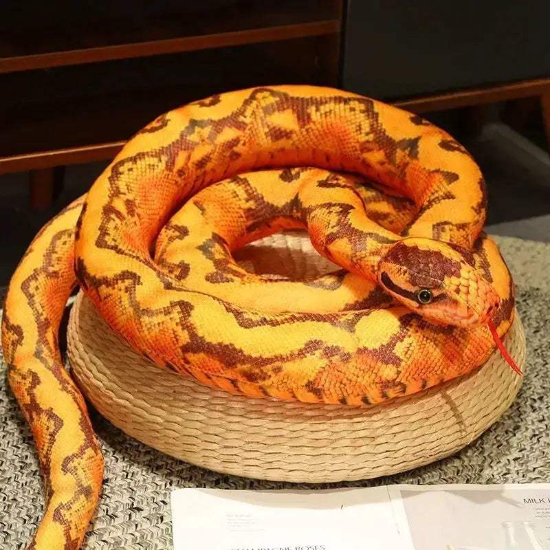 Giant Golden Python Plush Toy Pillow For Home Decor - ToylandEU