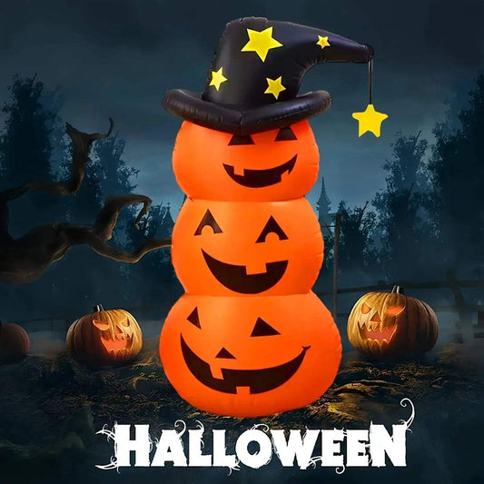 Giant Halloween Inflatable Pumpkin Decor With Dual Designs Air Pump - ToylandEU
