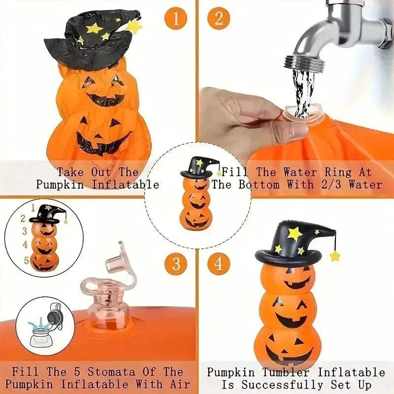 Giant Halloween Inflatable Pumpkin Decor With Dual Designs Air Pump - ToylandEU