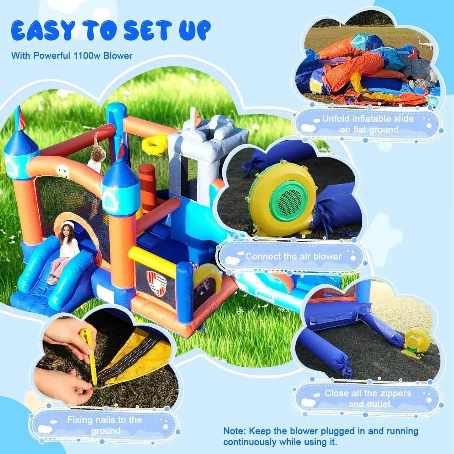  Giant Inflatable Bounce House Big Size Trampoline With Slide -  ToylandEU™