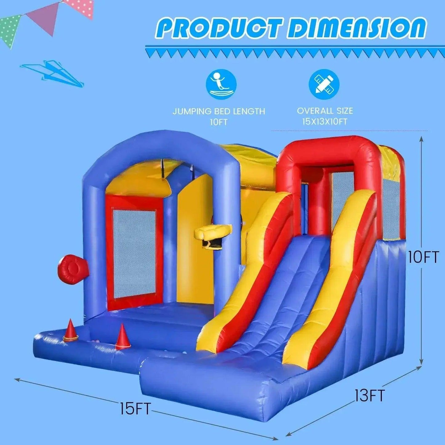  Giant Inflatable Bounce House Big Size Trampoline With Slide -  ToylandEU™