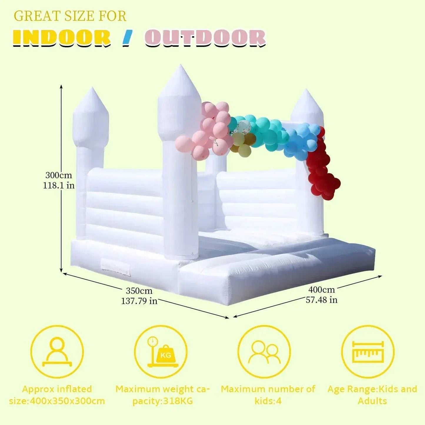 Giant Inflatable Bounce House For Kids Parties And Weddings - ToylandEU