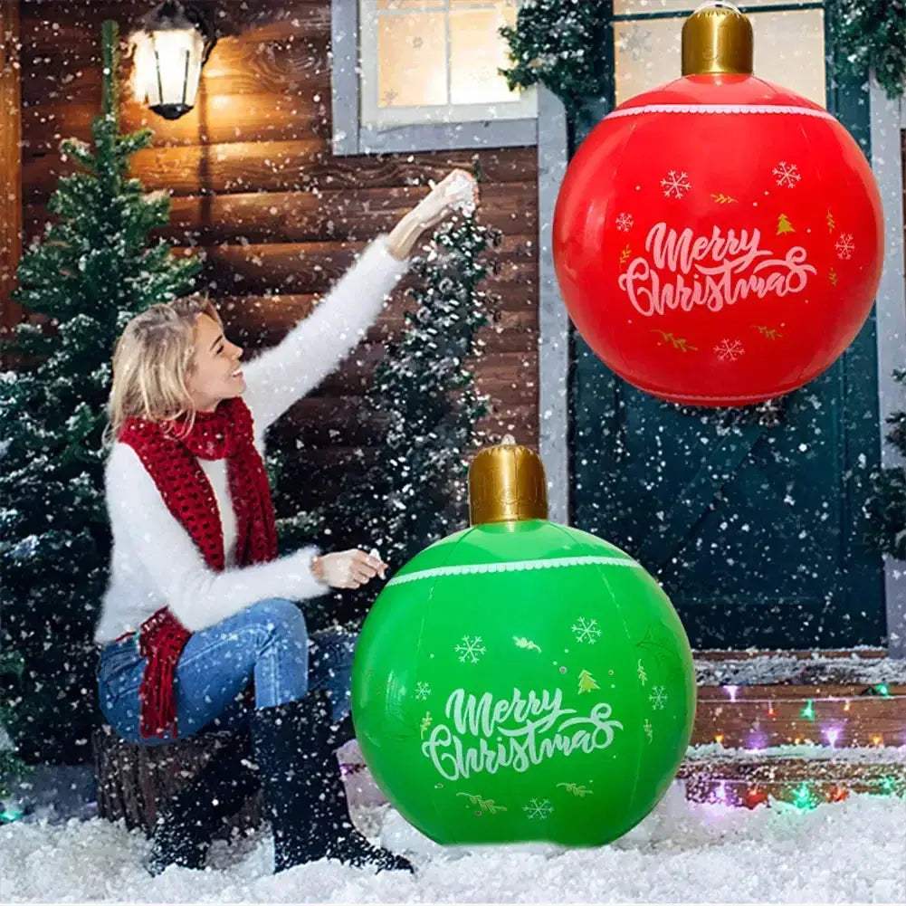 Giant Inflatable Christmas Ball Outdoor Decoration Easy Setup - ToylandEU