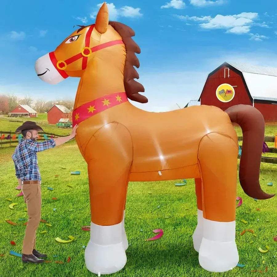 Giant Inflatable Clydesdale Horse With LED Lights For Outdoor Decoration - ToylandEU