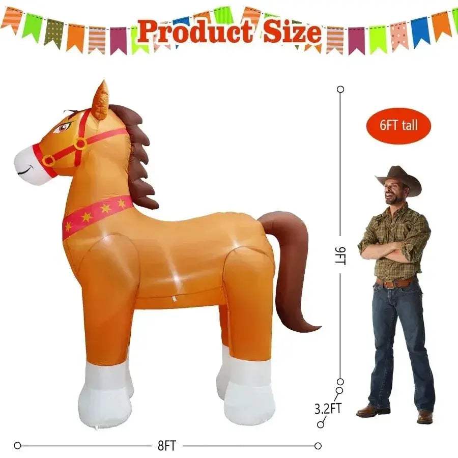 Giant Inflatable Clydesdale Horse With LED Lights For Outdoor Decoration - ToylandEU