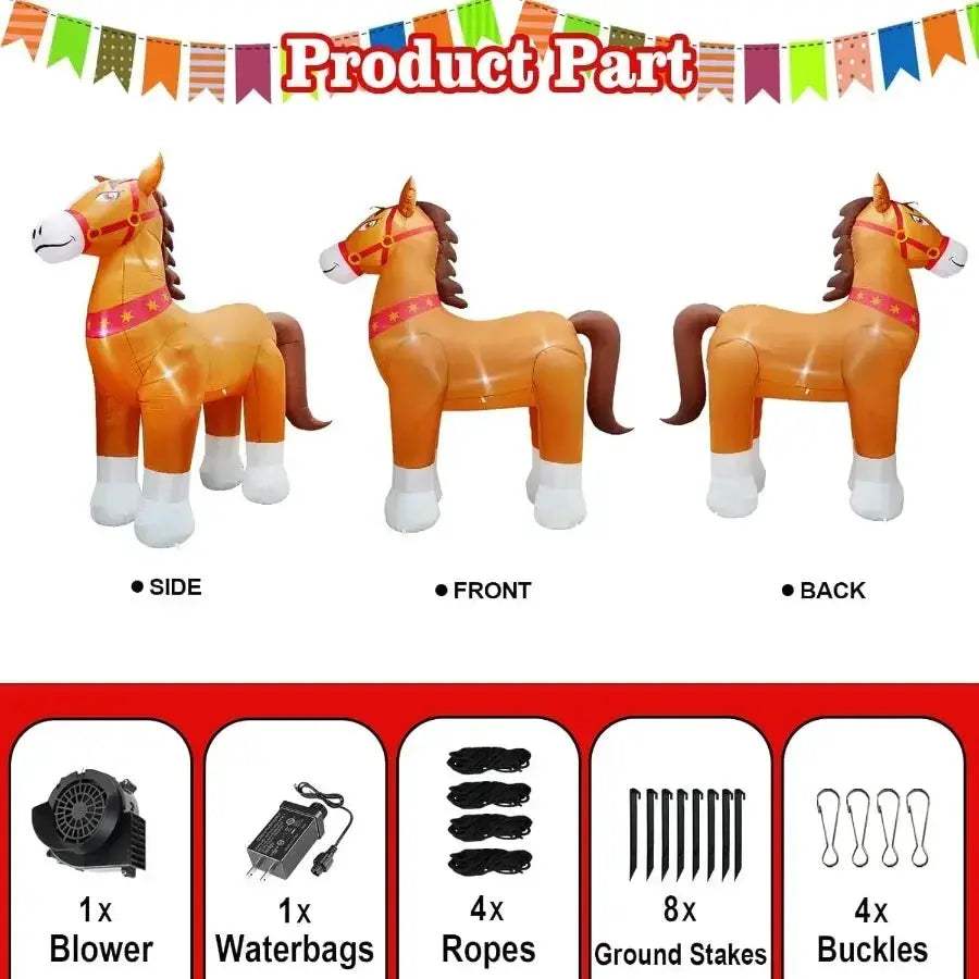 Giant Inflatable Clydesdale Horse With LED Lights For Outdoor Decoration - ToylandEU