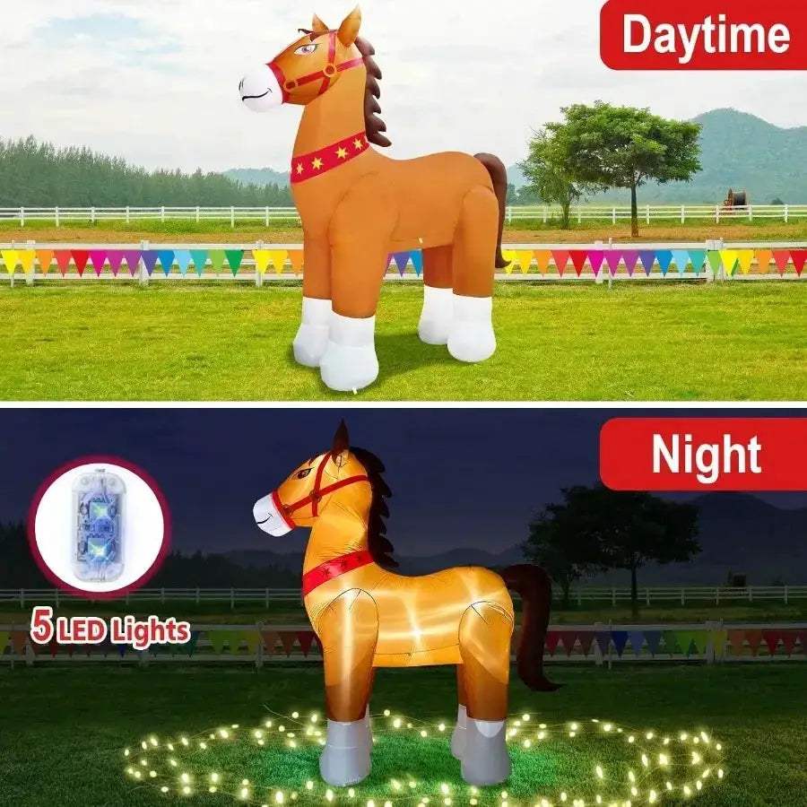 Giant Inflatable Clydesdale Horse With LED Lights For Outdoor Decoration - ToylandEU