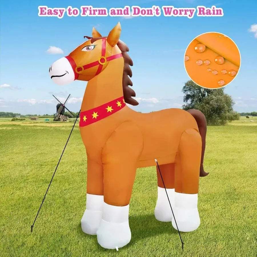 Giant Inflatable Clydesdale Horse With LED Lights For Outdoor Decoration - ToylandEU