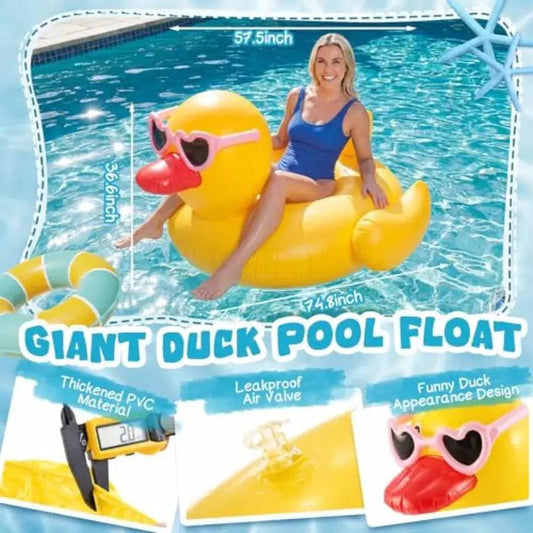  Giant Inflatable Duck Pool Float Ride On Wings -  ToylandEU™