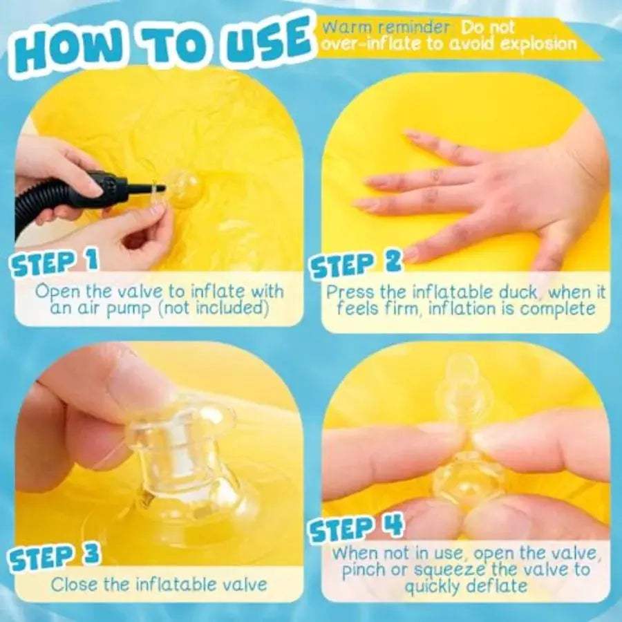  Giant Inflatable Duck Pool Float Ride On Wings -  ToylandEU™