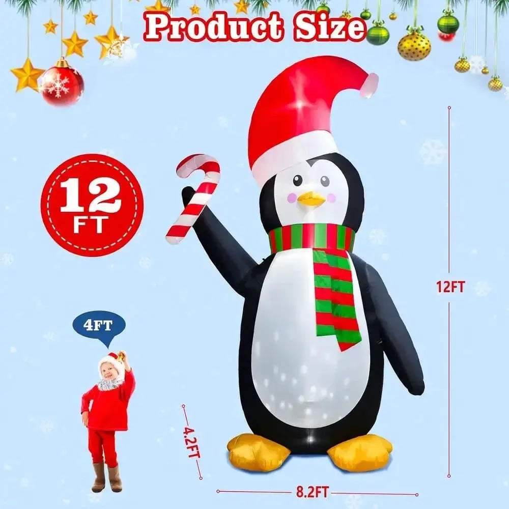Giant Inflatable Penguin Christmas Decoration With LED Lights - ToylandEU