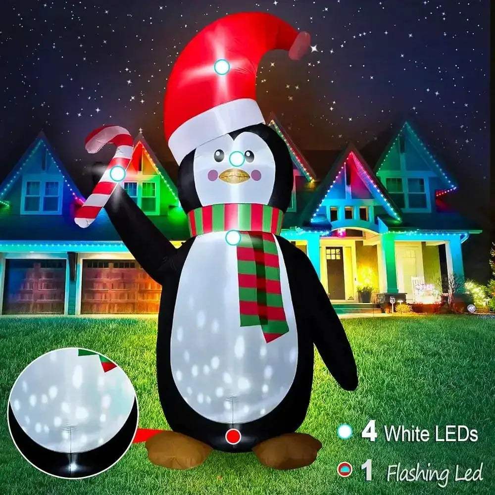 Giant Inflatable Penguin Christmas Decoration With LED Lights - ToylandEU