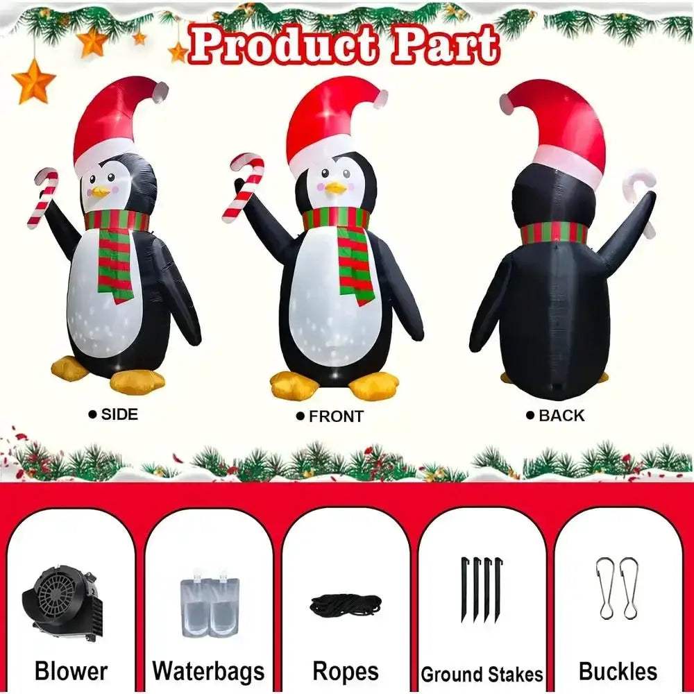 Giant Inflatable Penguin Christmas Decoration With LED Lights - ToylandEU