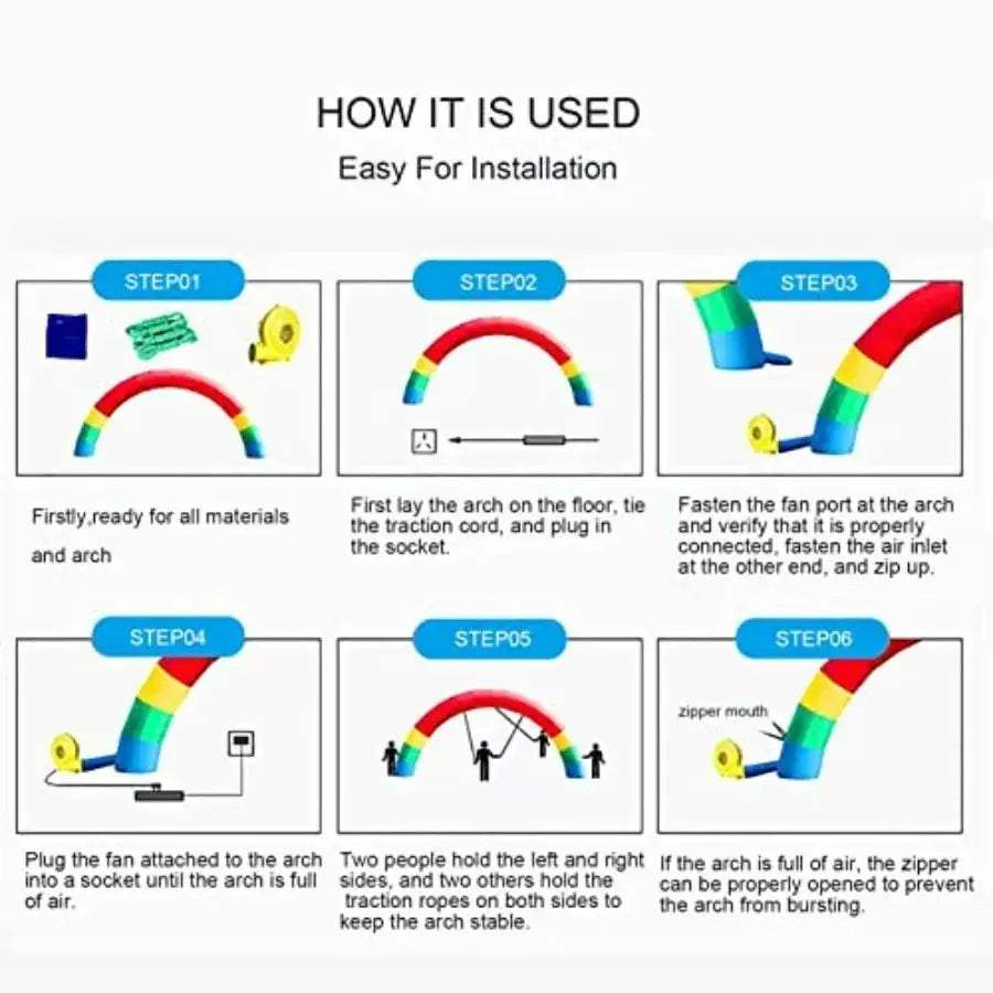 Giant Inflatable Rainbow Arch For Party Entrance Outdoor Decor - ToylandEU
