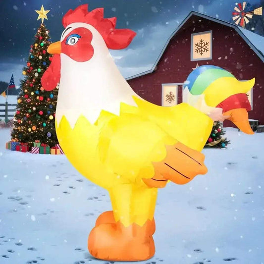  Giant Inflatable Rooster Outdoor Christmas Decor With LED -  ToylandEU™