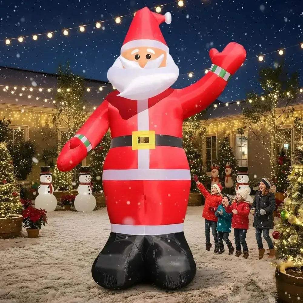 Giant Inflatable Santa With LED Lights For Outdoor Christmas Decor - ToylandEU