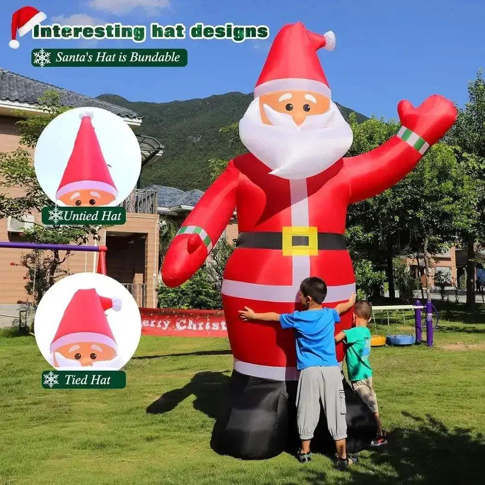 Giant Inflatable Santa With LED Lights For Outdoor Christmas Decor - ToylandEU
