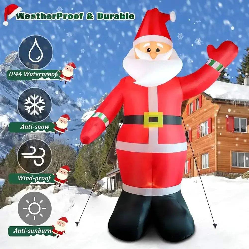 Giant Inflatable Santa With LED Lights For Outdoor Christmas Decor - ToylandEU
