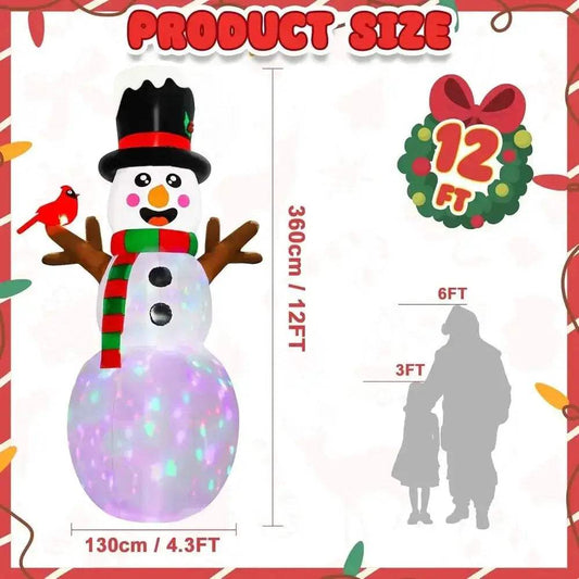  Giant Inflatable Snowman Rotating Lights Outdoor Decor -  ToylandEU™