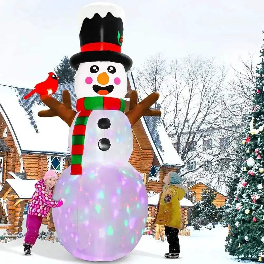 Giant Inflatable Snowman With Rotating Lights For Outdoor Christmas - ToylandEU
