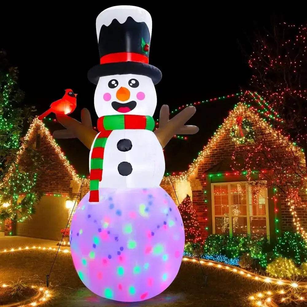 Giant Inflatable Snowman With Rotating Lights For Outdoor Christmas - ToylandEU