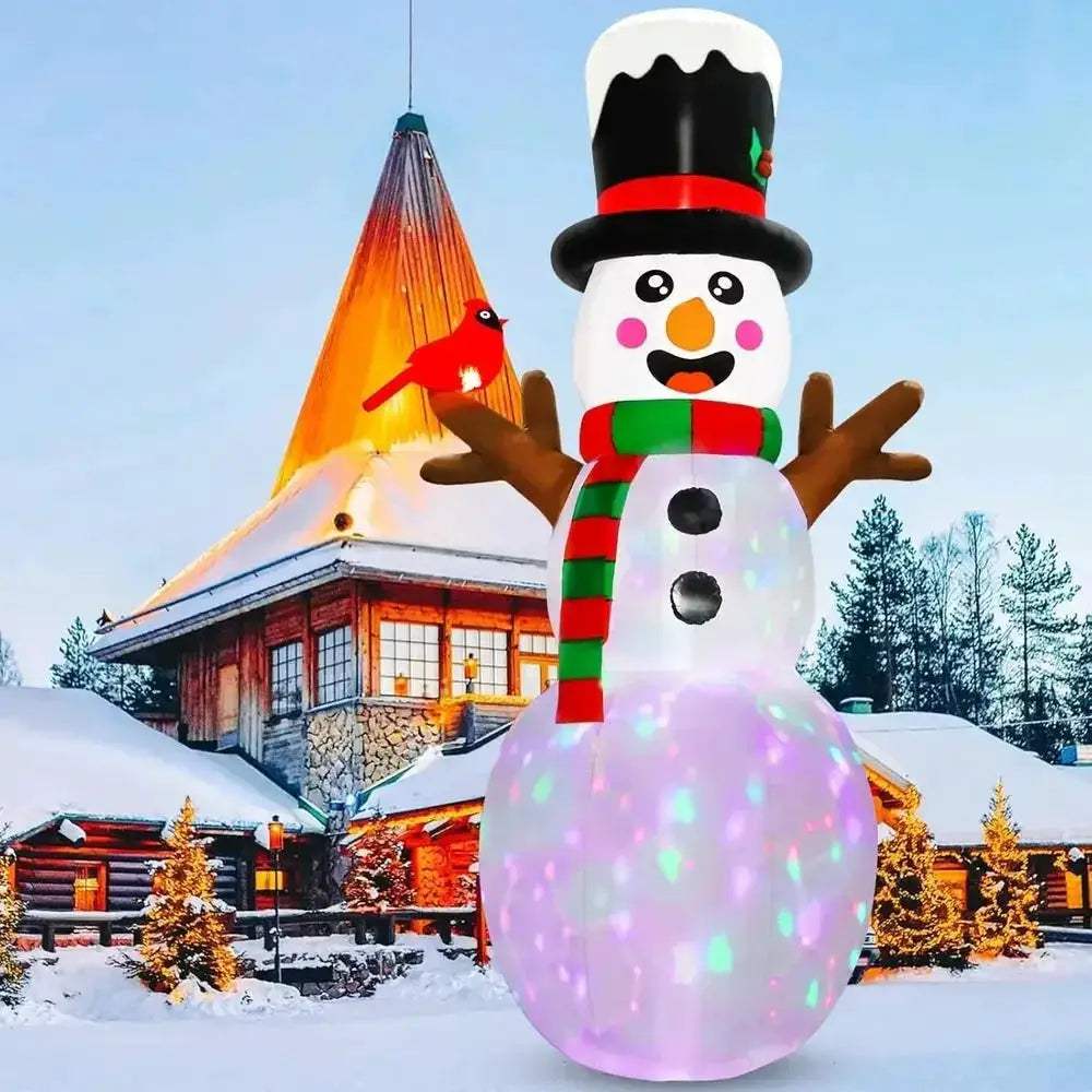 Giant Inflatable Snowman With Rotating Lights For Outdoor Christmas - ToylandEU