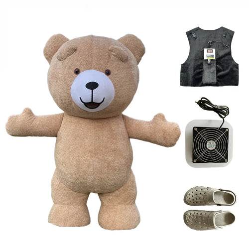 Giant Inflatable Teddy Bear Costume for Adults with Accessories - ToylandEU
