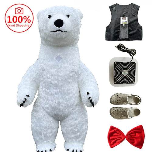 Giant Inflatable Teddy Bear Costume for Adults with Accessories - ToylandEU