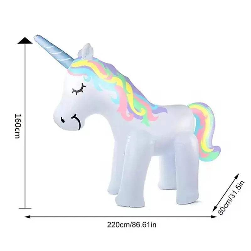 Kids Summer Giant Inflatable Unicorn Water Spray Pool Toy Swimming Float Standing Outdoor Fountain Beach Party Decor Accessories - ToylandEU