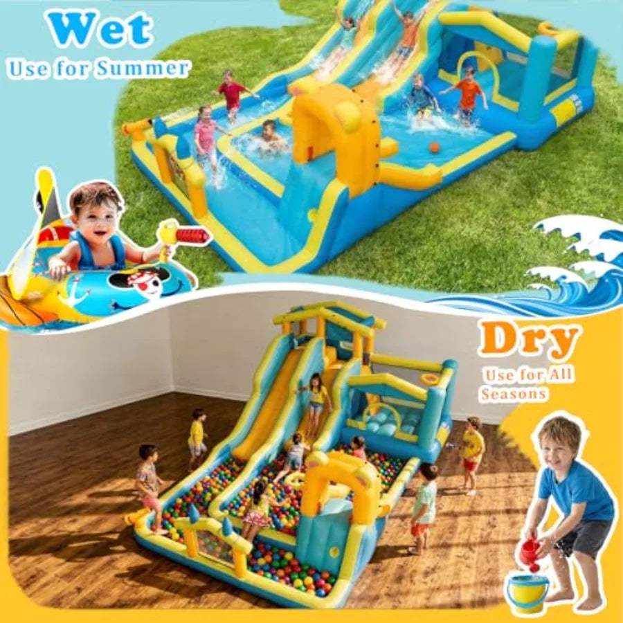  Giant Inflatable Water Slide for Backyard Dual Slides -  ToylandEU™