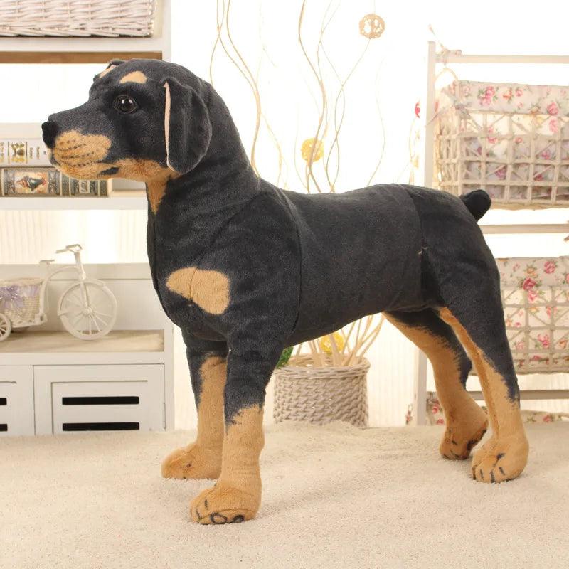  Giant Lifelike Dog Plush Toy Realistic Rottweiler Decor 