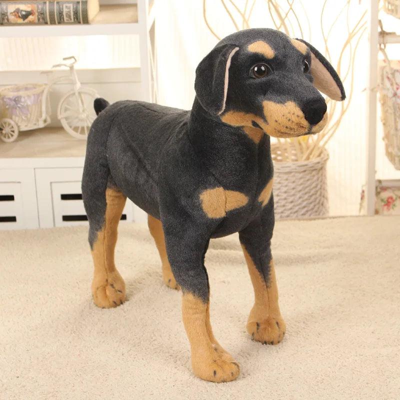  Giant Lifelike Dog Plush Toy Realistic Rottweiler Decor 