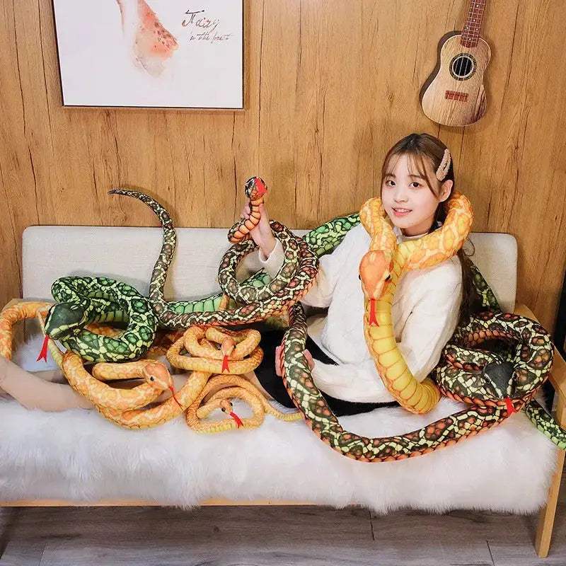 Giant Long Snake Plush Toy For Kids Halloween Family Fun - ToylandEU