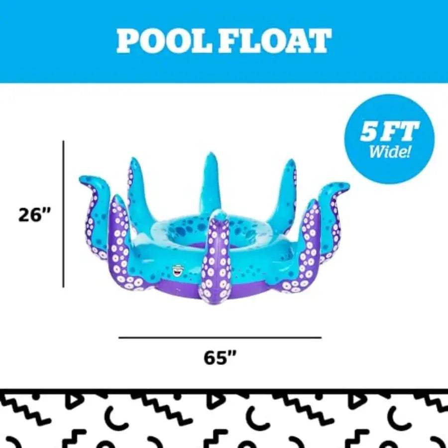 Giant Octopus Pool Float Inflatable Five Foot Wide -  ToylandEU™