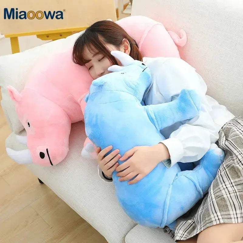 Giant Plush Rhinoceros Toy With Lifelike Comfort Pillow - ToylandEU