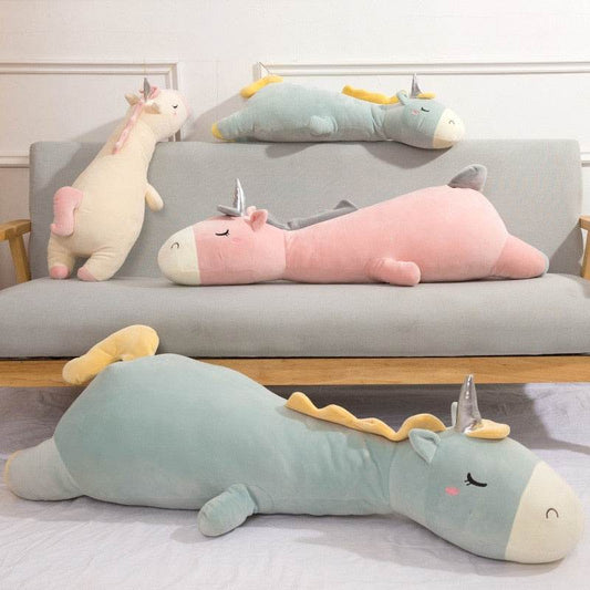 Giant Plush Unicorn with Silver Horn - High-Quality Soft Toy - ToylandEU
