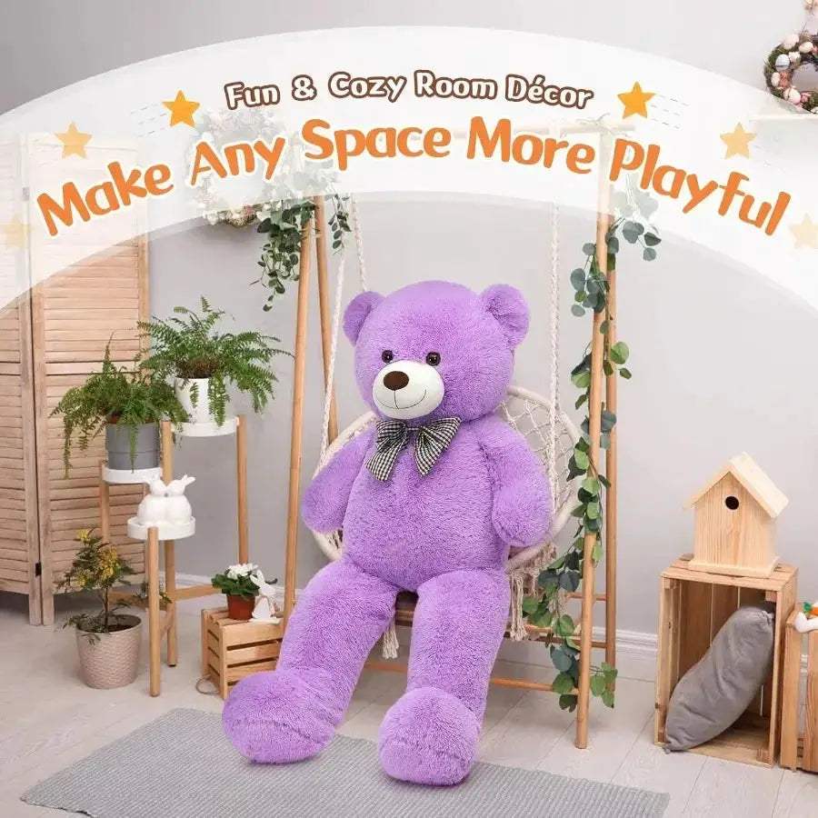 Giant Purple Teddy Bear Plush 39 Inch Soft Stuffed Animal - ToylandEU