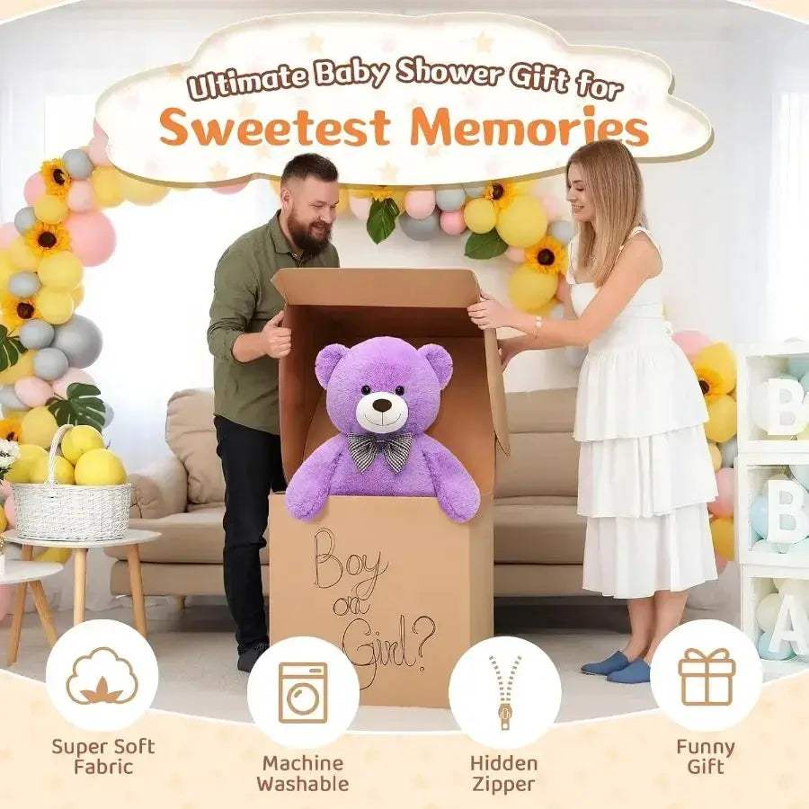 Giant Purple Teddy Bear Plush 39 Inch Soft Stuffed Animal - ToylandEU
