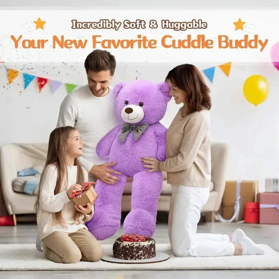 Giant Purple Teddy Bear Plush 39 Inch Soft Stuffed Animal - ToylandEU