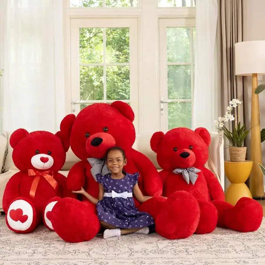 Giant Red Teddy Bear Plush Toy 47 Inch Cuddly Gift - ToylandEU