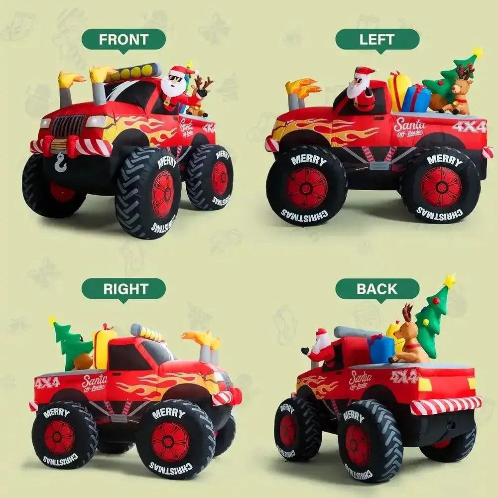  Giant Santa On Monster Truck Inflatable Decoration Pro -  ToylandEU™