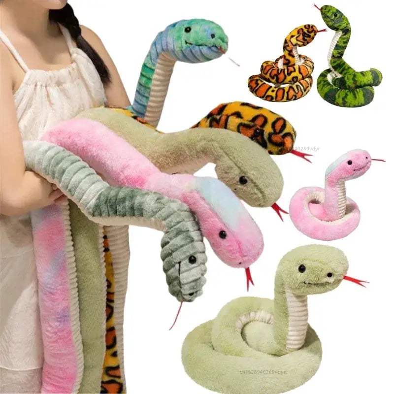 Giant Simulated Snake Plush Pillow 120 to 180cm Soft Gift - ToylandEU