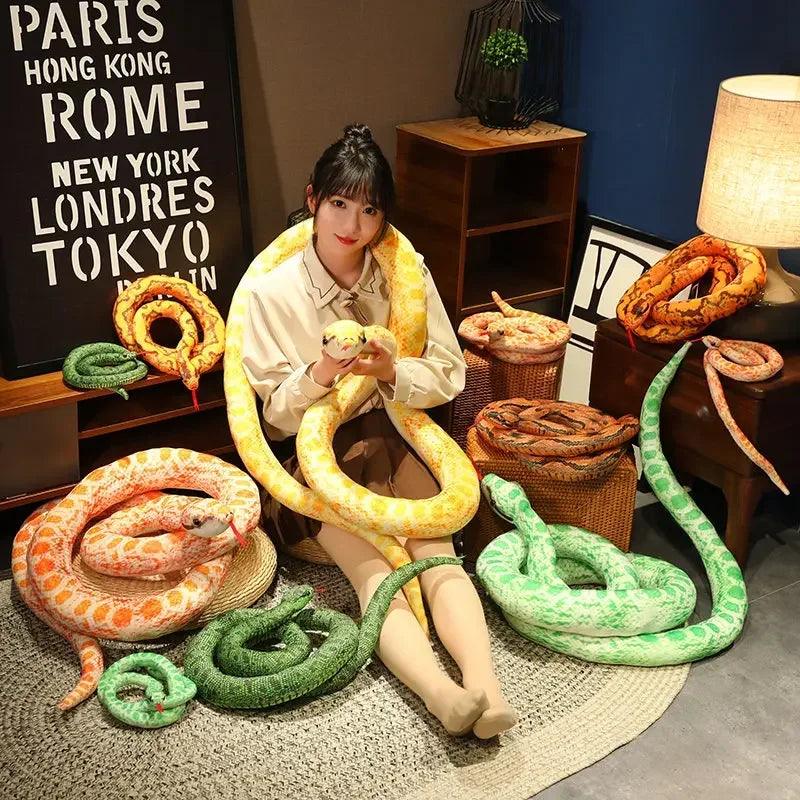 Giant Snake Plush | Gold Coiled Design | Toylandeu™