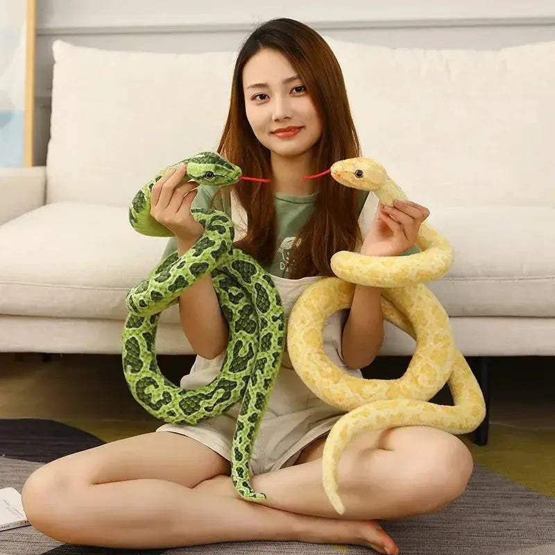 Giant Soft Plush Snake Toy 200cm 300cm Golden Python - ToylandEU