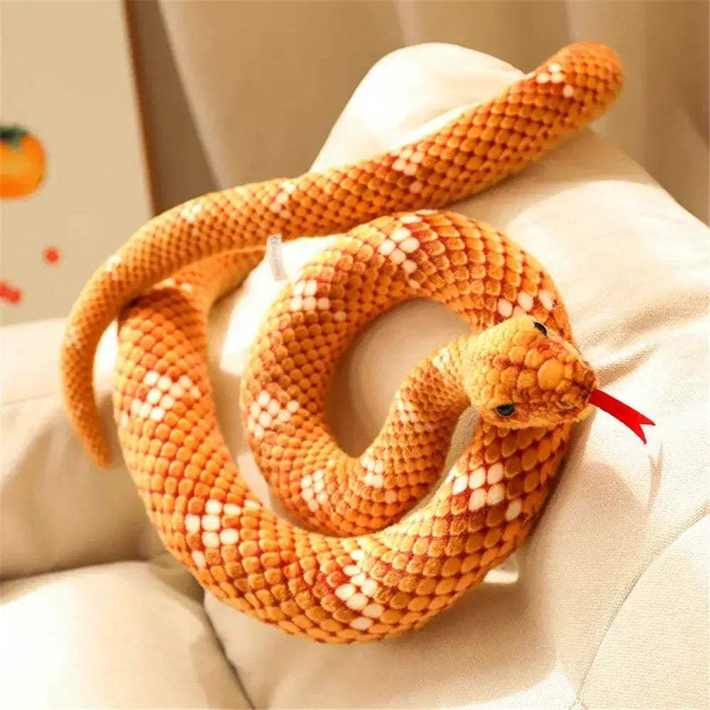 Giant Soft Plush Snake Toy 200cm 300cm Golden Python - ToylandEU